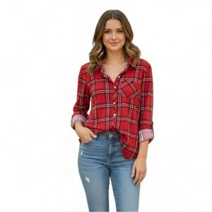 Doublju Plaid Casual Top